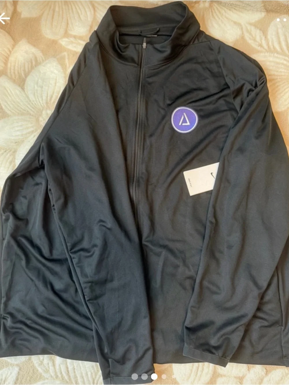Nike Black Full-Zip Performance Jacket with Purple Patch